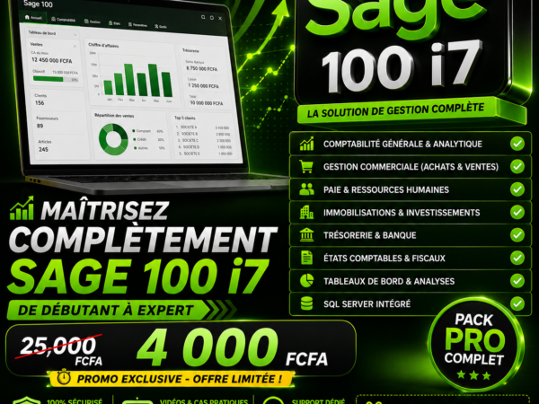 Coffret SAGE 100 i7 V8.5 Full Edition (8 Logiciels + Kit SYSCOHADA v14 & DSF) — Clé à Vie